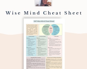 DBT Skills Printable: Wise Mind Cheat Sheet, Emotional Regulation (PDF Download)