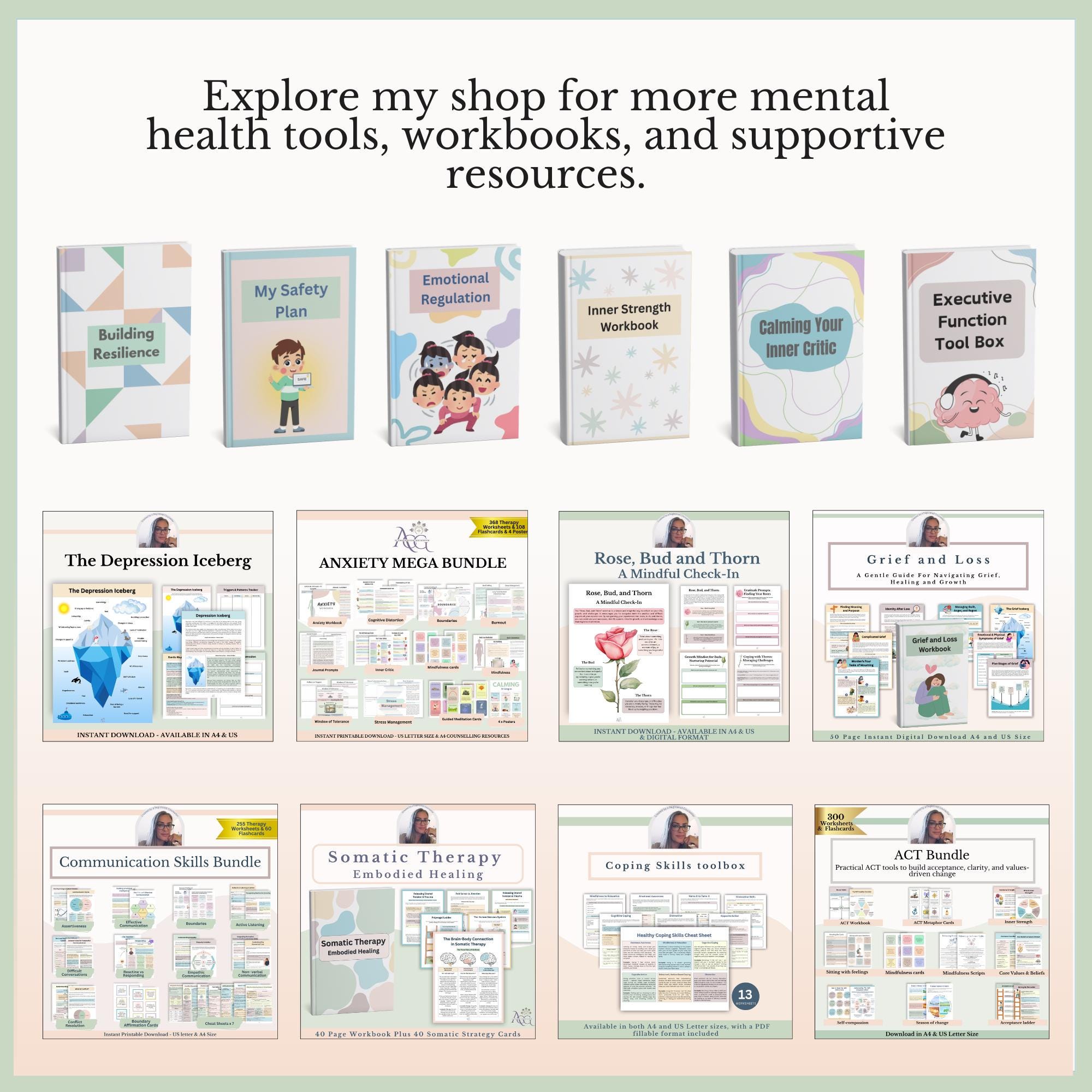 CBT Mega Bundle, Cognitive Behavioral Therapy Worksheets Coping Skills ...