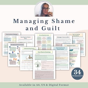 Shame and Guilt Therapy Workbook: Self-Esteem & Inner Critic Healing (Digital Download)