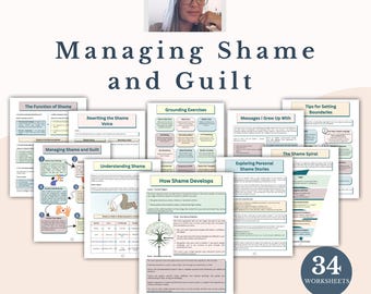 Shame and Guilt Therapy Workbook: Self-Esteem & Inner Critic Healing (Digital Download)