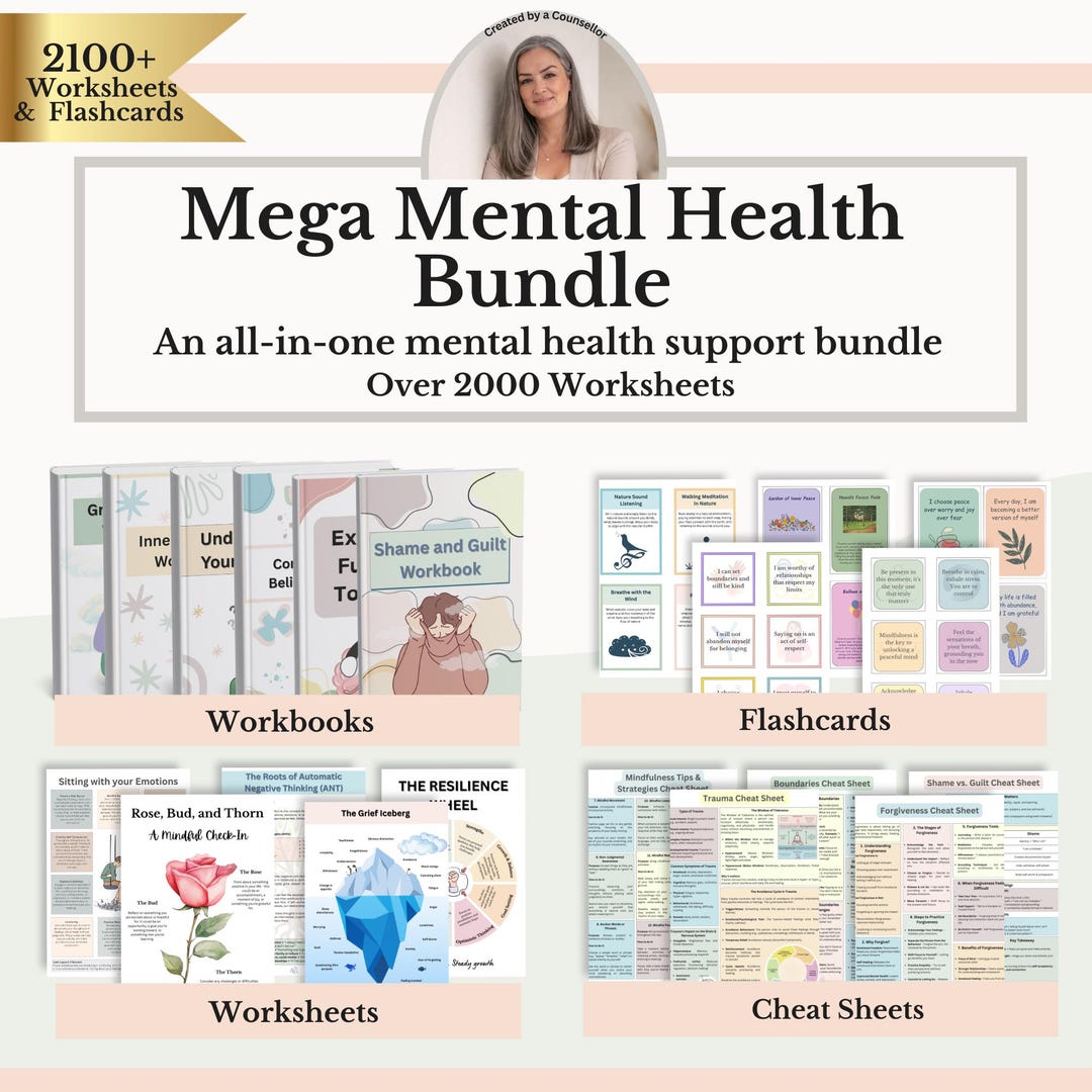 Therapist Resources Bundle, 2000+ Therapy Worksheets, Mental Health ...
