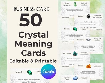 50 biglietti da visita Crystal Cards completamente modificabili in Canva: download digitale