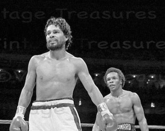 ロベルト・デュランのサイン入り16x20写真 vs シュガー・レイ