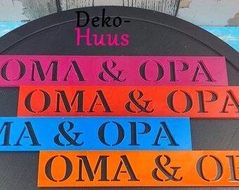 Acryl Klötzchen farbig mit OMA & OPA gelasert, Klötzchen aus Acryl Schrift und Farbauswahl