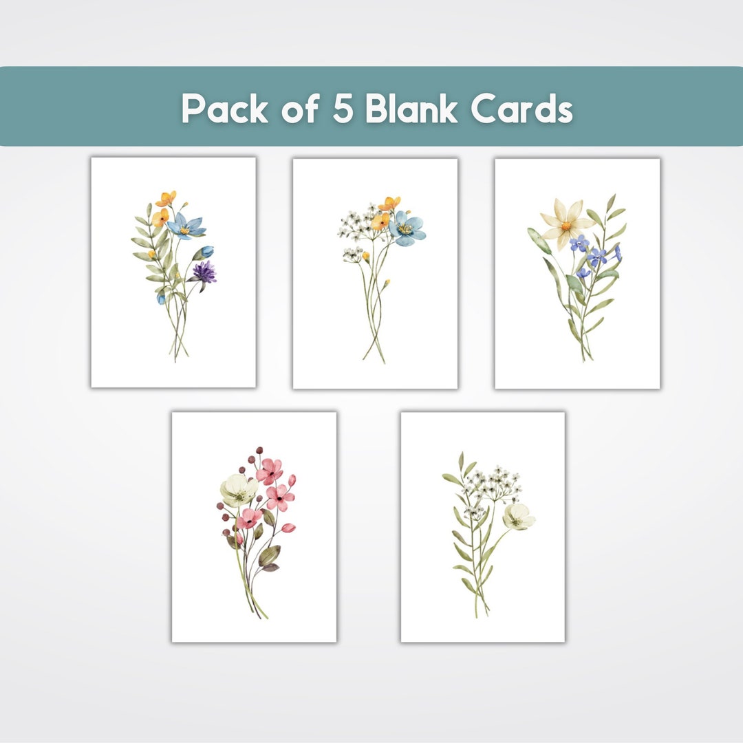 Blank Cards, All Occasions Cards, Blank Notes Cards, Flowers Blank