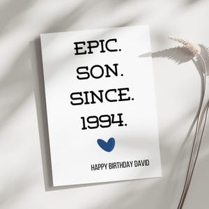 Carte d'anniversaire personnalisée pour fils, carte d'anniversaire drôle pour fils, carte d'anniversaire pour fils adolescent adulte, carte d'anniversaire unique pour fils adulte