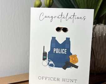 Personalized Police officer card, Police graduation card, Police new hire card, Police officer card, Police promotion card, Custom card