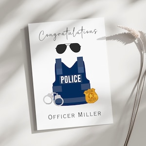 Carte d'officier de police personnalisée, Carte de remise des diplômes de police, Carte de nouvel employé de police, Carte d'officier de police, Carte de promotion de la police, Carte personnalisée