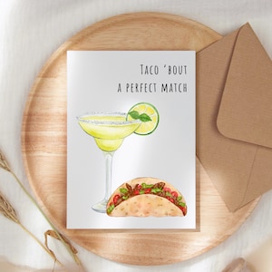 Carte de fiançailles, carte de mariage, carte de félicitations, carte de couple parfait, carte de petit garçon, carte de mariage drôle, carte taco margarita, couple drôle