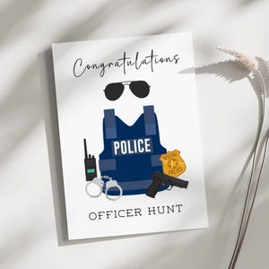Carte d'officier de police personnalisée, Carte de remise des diplômes de police, Carte de nouvel employé de police, Carte d'officier de police, Carte de promotion de la police, Carte personnalisée