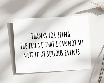 Best friend card, just because card, bestie birthday card, best friend thank you card, card for best friend, thank you for being my person