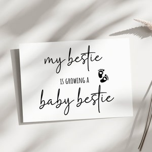 Baby Shower Card for bestie, My bestie is pregnant card, Parents to be, pregnancy card, New baby card, baby shower card, Bestie pregnant