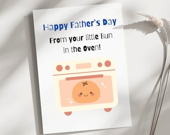 Funny Father's day Card for husband, Father's day card from the bump, Fathers day from your bun in the oven, card for husband, card for him