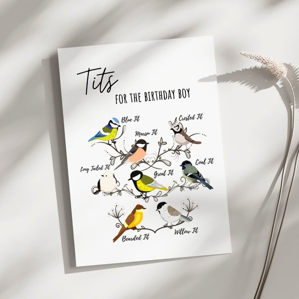 Funny birthday card, birthday card pun, birdwatching card him, dad, rude birthday, joke birthday, husband birthday, birdwatcher birdlover