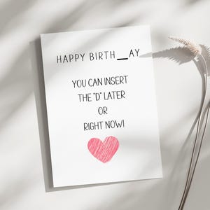 Funny birthday card husband boyfriend, Dirty birthday card, raunchy birthday card for husband, him, boyfriend, partner. funny D card