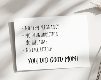 Birthday card for Mom, Funny Mother's day Card, funny Mothers day card, mothers day card from daughter card for mom birthday Parenting card