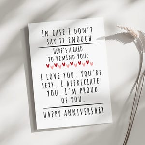 Carte d'anniversaire, carte pour mari, carte pour femme, petit ami, petite amie, partenaire, jolie carte d'anniversaire, carte pour lui, elle, fier de vous