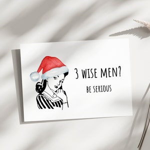 Carte de Noël drôle 3 hommes sages soyez sérieux pour le meilleur ami carte de Noël drôle carte de Noël drôle pour le meilleur ami, carte de Noël de vacances pour les femmes