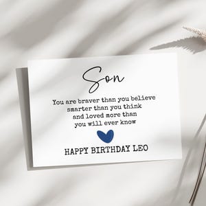 Carte d'anniversaire personnalisée pour fils, carte d'anniversaire spéciale pour fils, carte d'anniversaire pour fils adolescent adulte, carte d'anniversaire émouvante pour fils adulte
