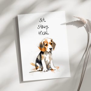 Carte drôle de rétablissement, carte drôle de rétablissement pour chien, carte de rétablissement de chien mignon, carte de rétablissement assis, séjour de guérison, carte de rétablissement pour chiot, carte de rétablissement rapide