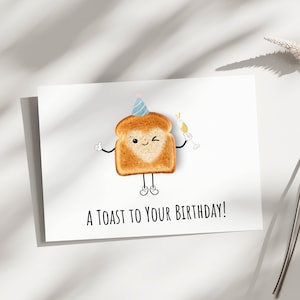 Carte d'anniversaire, carte d'anniversaire drôle, carte d'anniversaire pour des amis, toast à votre carte d'anniversaire, carte d'anniversaire humoristique, carte d'anniversaire de pain grillé