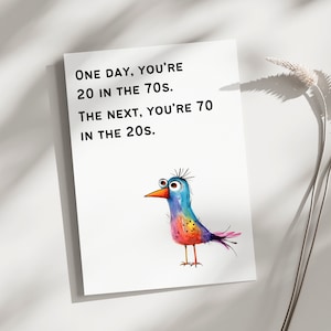 Carte 70e anniversaire, carte drôle 70e anniversaire, carte joyeux 70e, carte d'anniversaire oiseau, amoureux des oiseaux Carte 70e anniversaire drôle, oiseau 70e