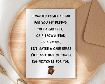 Best friend card, just because card, bestie birthday card, best friend thank you card, card for best friend, thank you for being my person