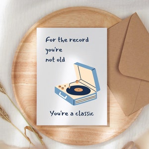 Carte d'anniversaire, carte d'anniversaire drôle, carte d'anniversaire pour papa, grand-père, carte d'anniversaire drôle pour collectionneur de vinyles rétro classique, joyeux anniversaire