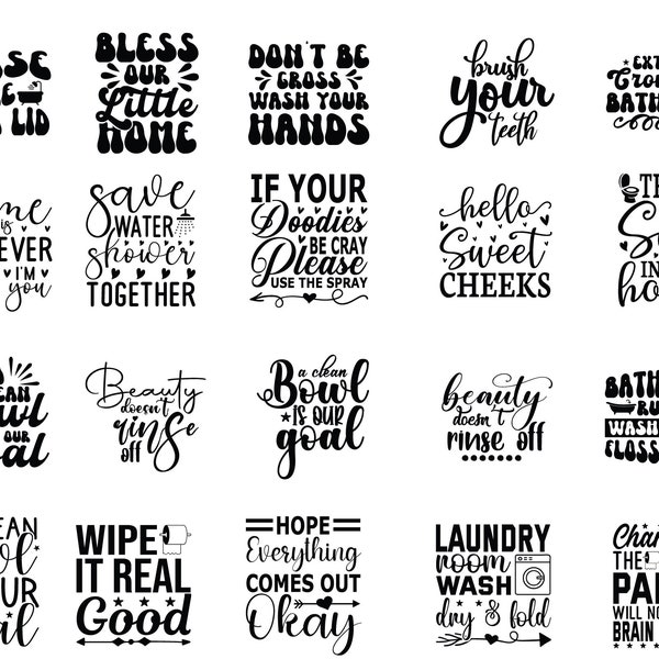 Bathroom SVG Bundle, Bathroom Quote, Restroom svg, Potty Dance svg, Farmhouse svg, Bathroom Sign SVG, Funny Bathroom SVG, Cut File Cricut