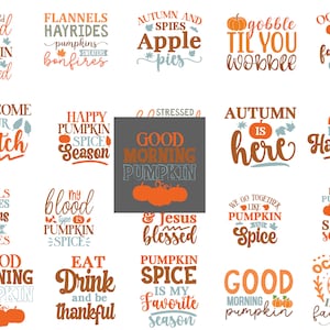 Autumn SVG Bundle, Fall SVG Bundle, Thanksgiving Svg, Fall Svg, Autumn Svg Fall Svg Designs Autumn Quotes, Cut Files for Cricut, Silhouette