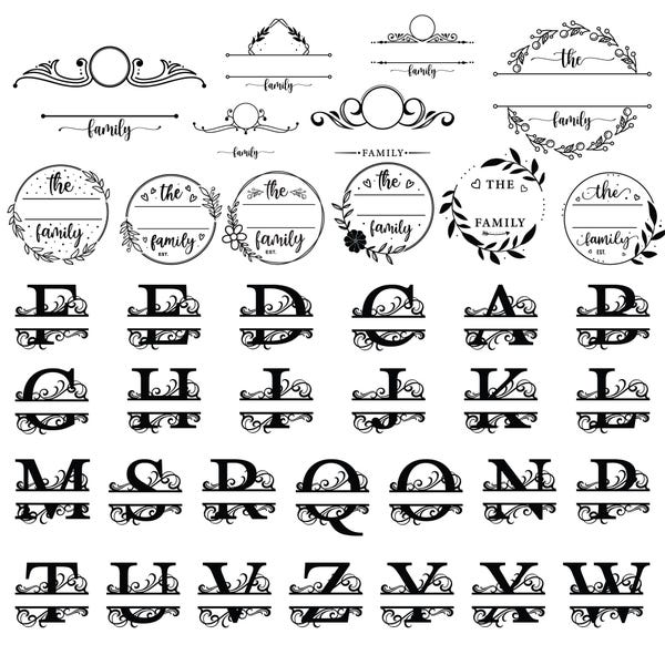 Fancy Font With Frame - Etsy