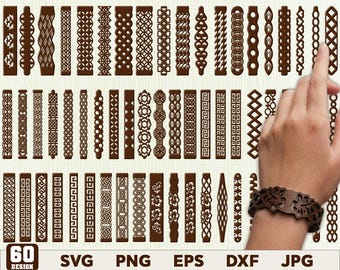 Laser Cut Leather Bracelet SVG Bundle, Jewelry Patterns (Digital Download)