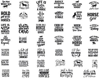 Horse SVG Bundle, Quotes PNG Cut Files for Cricut Silhouette, Western Riding Sayings, Horse Girl Shirt Design, Equestrian SVG, Digital