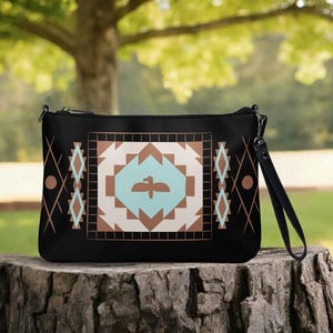 Alabaster Arikara Damen Tribal Crossbody Schulter Geldbörse, Elegante Vegan Leder Armband Geldbörse Abendtasche Für Arbeit & Besondere Anlässe