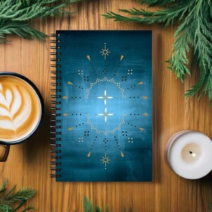 Azurian Acrux, memorias personales, agenda creativa, registro de atención plena, cuaderno espiral con páginas punteadas, regalo de cuidado personal, diario personal, páginas punteadas