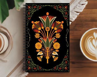 Aurelian Roots, Folk Art Journal, Cottage Core Notebook, Personal Memoir, Creative Day-Planner,   Womens Bullet-Note Journal, Self Care Gift
