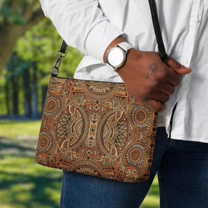 Toskanische Mirage, schwarze Crossbody-Schultertasche für Damen, elegante Vegan-Leder-Handtasche, Abendtasche für Reisen, Arbeit und besondere Anlässe