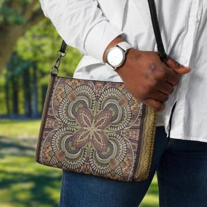 Viridian Rose Damen Tribal Crossbody Schulter Geldbörse, Elegante Vegan Leder Armband Brieftasche Abendtasche für das Leben Arbeit & besondere Anlässe