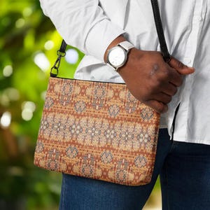 Toskana Sand Damen Tribal Crossbody Schulter Geldbörse, Elegante Vegan Leder Armband Geldbörse Abendtasche für das Leben Arbeit & besondere Anlässe