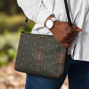 Reseda Acala Damen Tribal Crossbody Schulter Geldbörse, Elegante Vegan Leder Wristlet Wallet Abendtasche für das Leben Arbeit & besondere Anlässe