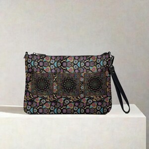 Bolso bandolera Prismatic Mandala para mujer, elegante bolso de mano de piel vegana, ideal para la vida, el trabajo y ocasiones especiales.