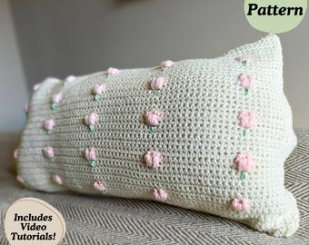 Crochet Tulip Cushion Pillow Cover Pattern | Spring | Home Decor | Beginner | EASY | Video Tutorial | Mothers Day | PDF