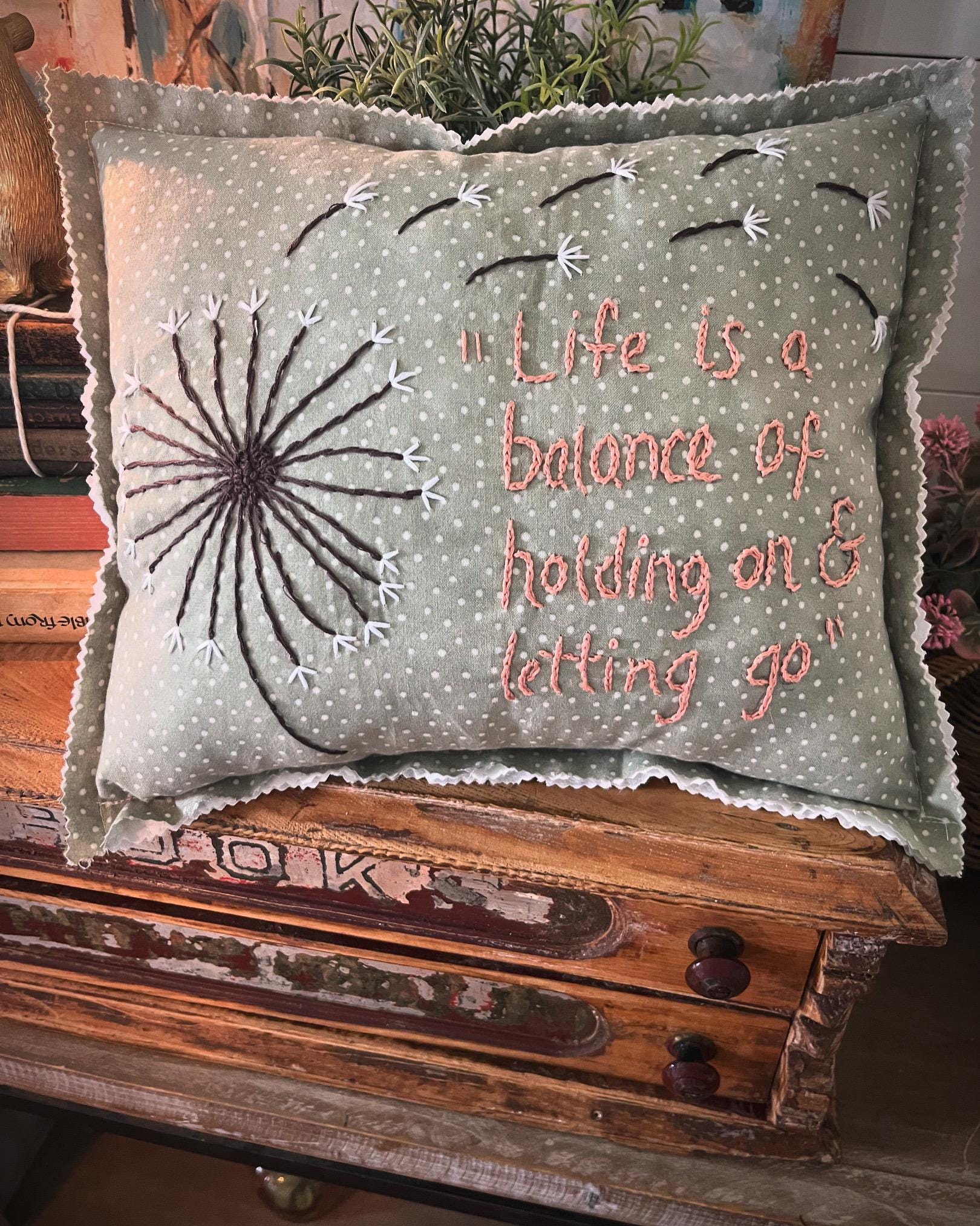 Embroidered Pillow-Nap Solves Almost Everything