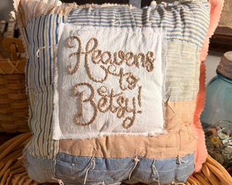 vintage quilt hand embroidered pillow