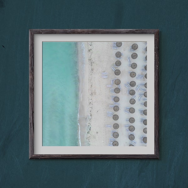 Aerial view of the beach and sea at Playa de Muro, Alcudia, Majorca