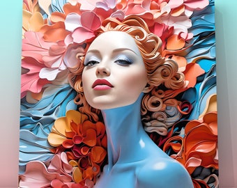 Flora - impressão digital / download de arte ai