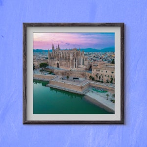 Palma Cathederal (aerial view), Majorca. Digital print / download