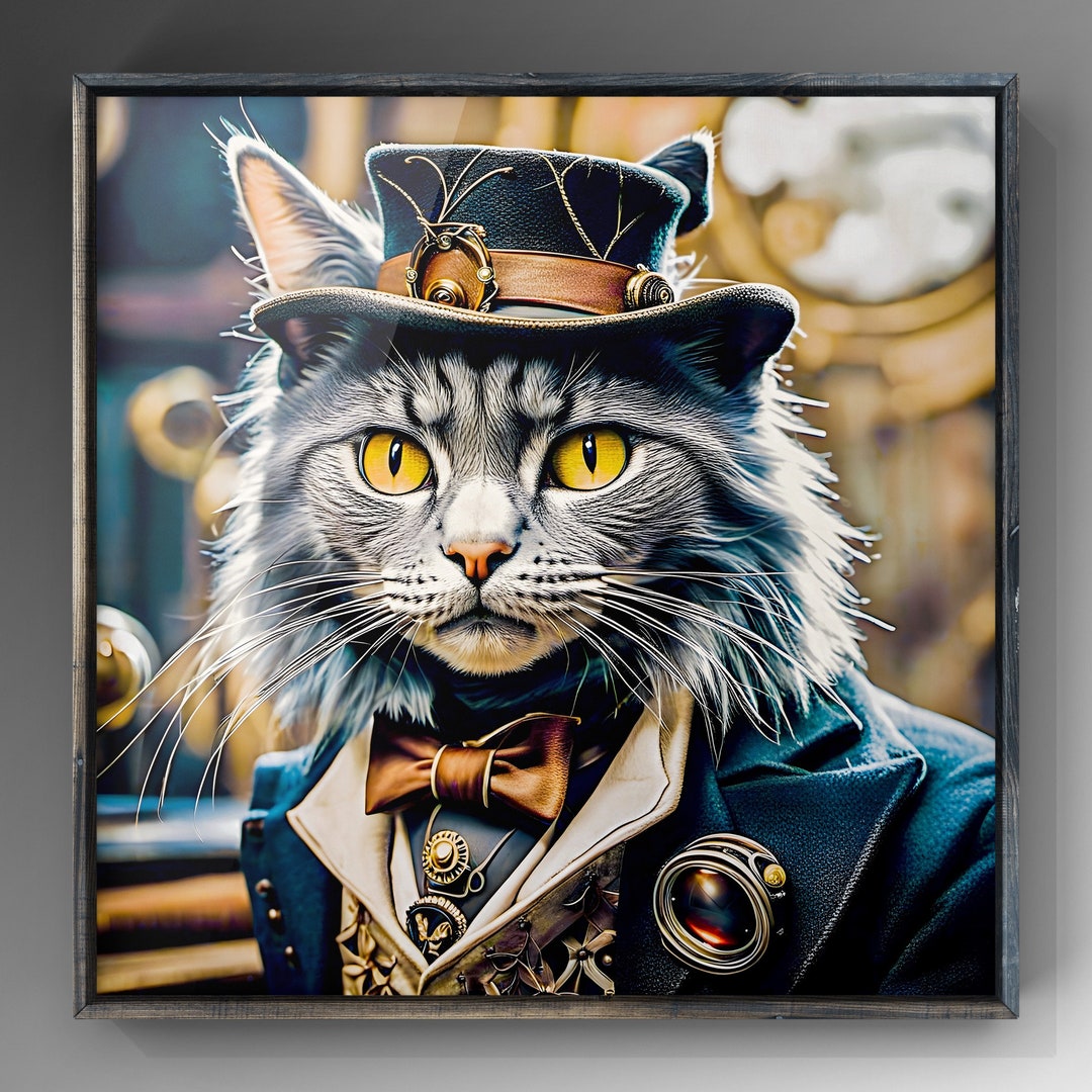 The Steampunk Cats - 5 X Ai Art Digital Print / Download - Etsy