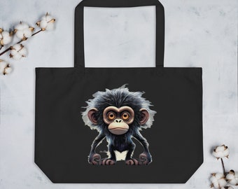 Baby Monkey Large organic tote bag