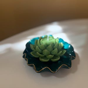 Soy Lotus Blossom Candle: Scented Home Decor Gift zdjęcie 3